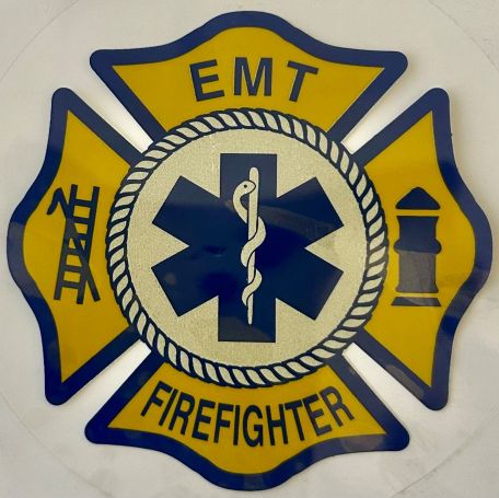 EMT FIREFIGHTER MATESE CROSS STICKER